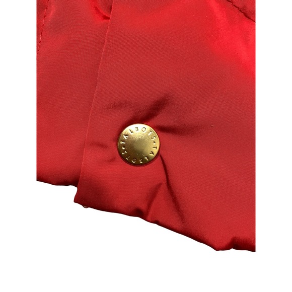 Talbots Red Quilted Puffer Vest Faux Fur Trim Zip Front Lightweight Warm Down - Picture 7 of 11